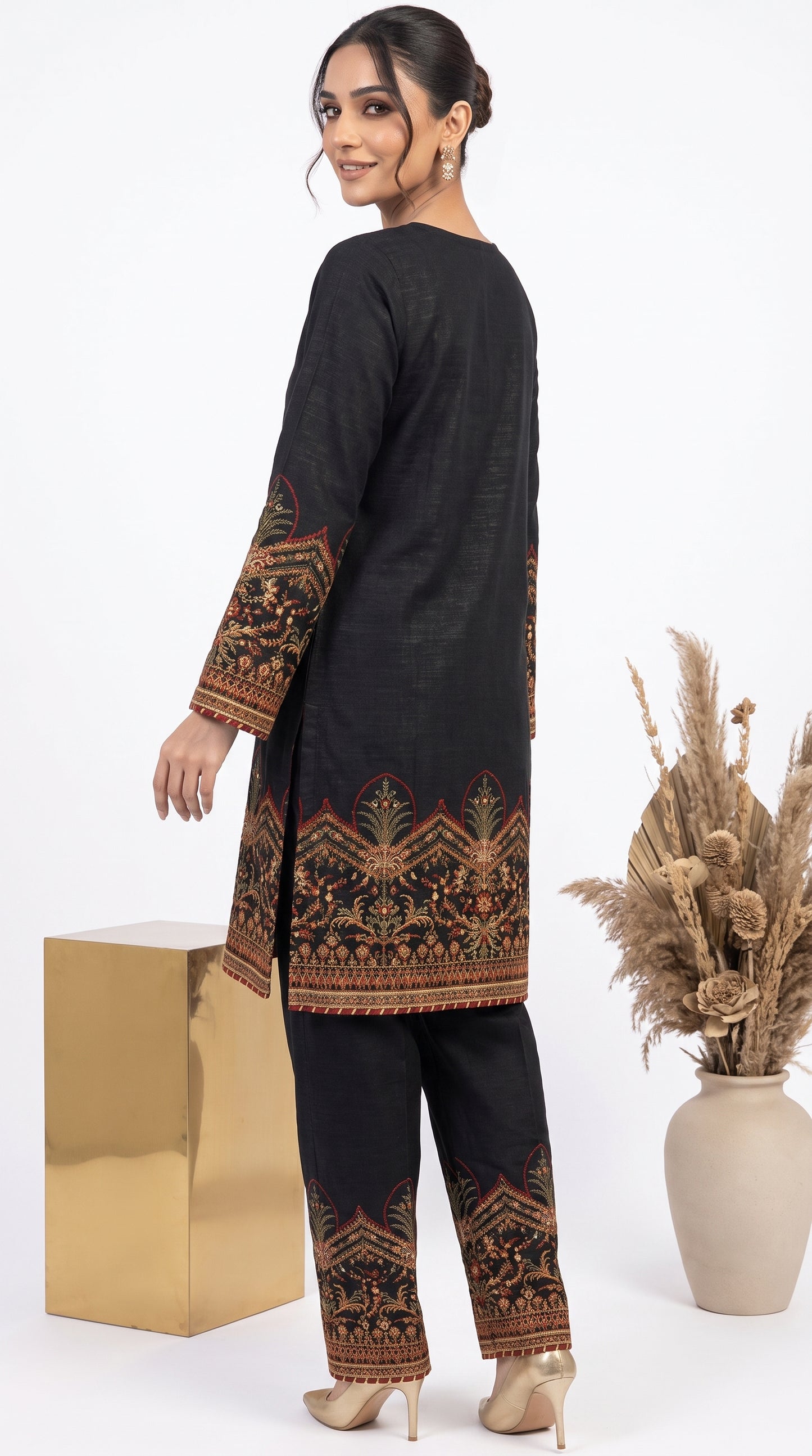 Midnight Noir Embroidered Black Lawn Suit | 2-Piece Stitched Set