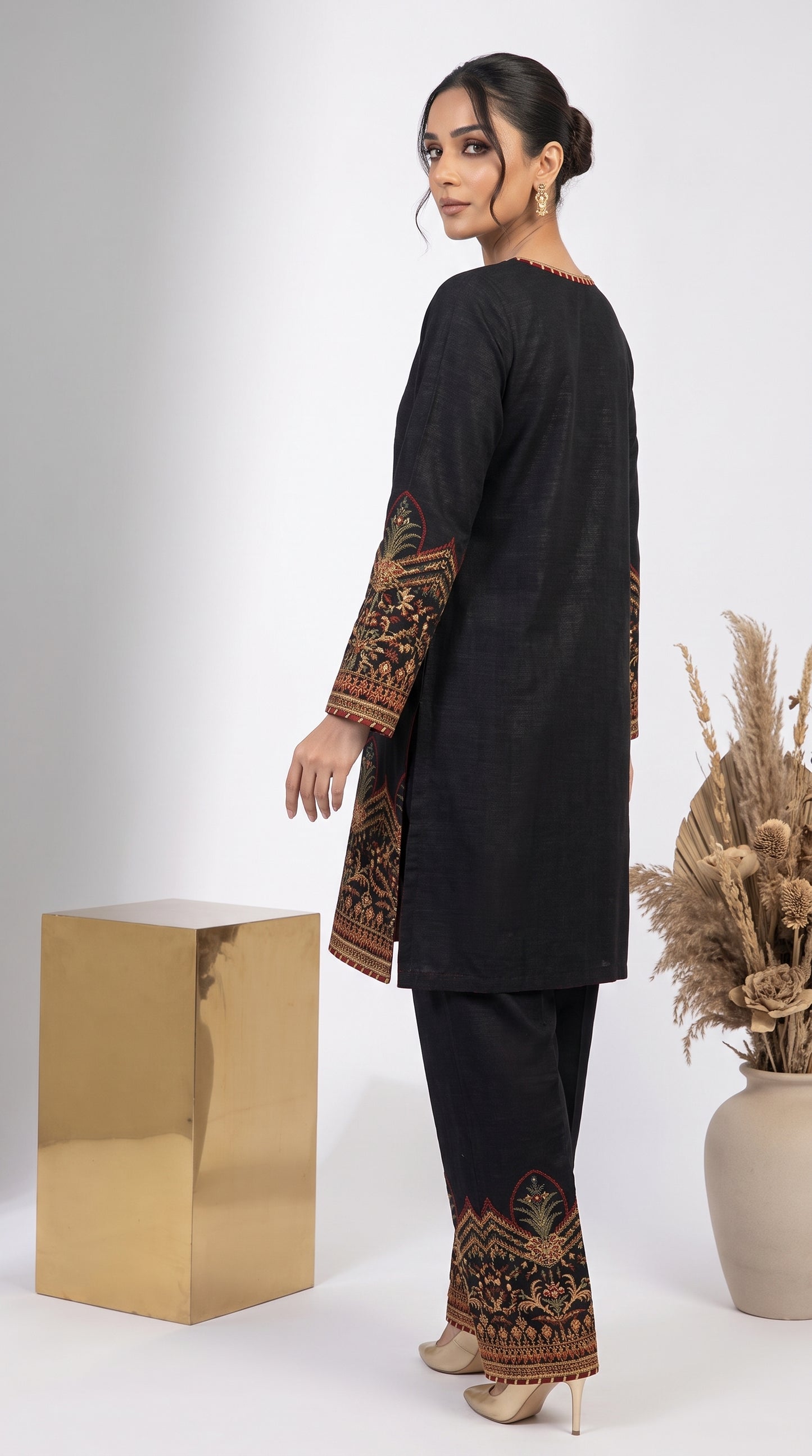 Midnight Noir Embroidered Black Lawn Suit | 2-Piece Stitched Set